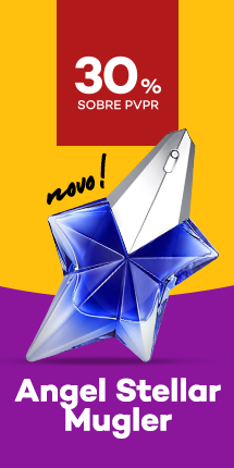 Novo perfume Angel Stellar Mugler com 30% desconto sobre preço de Venda ao Público Recomendado.